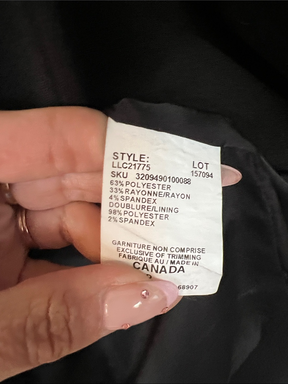 le chateau Black Asymmetrical Snap-Front Pea Coat - Picture 3 of 4